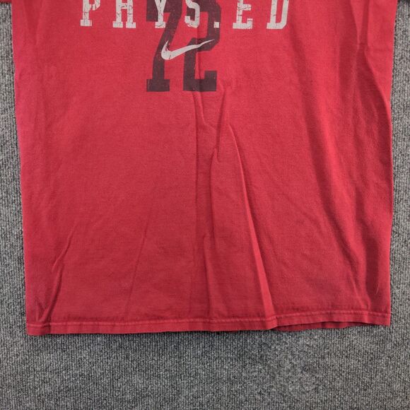 Nike Men's PHYS. ED Standard Fit T-Shirt Red Large Short Sleeve Crew Neck Cotton - Picture 4 of 14